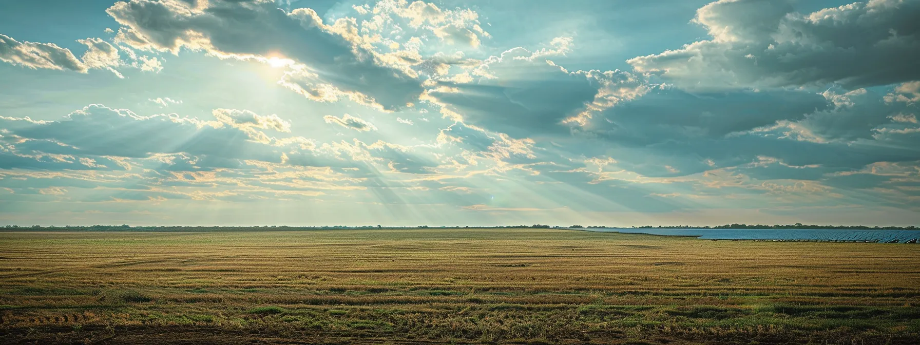 a vast solar farm stretching across babcock ranch's rolling fields, glistening under the florida sun.