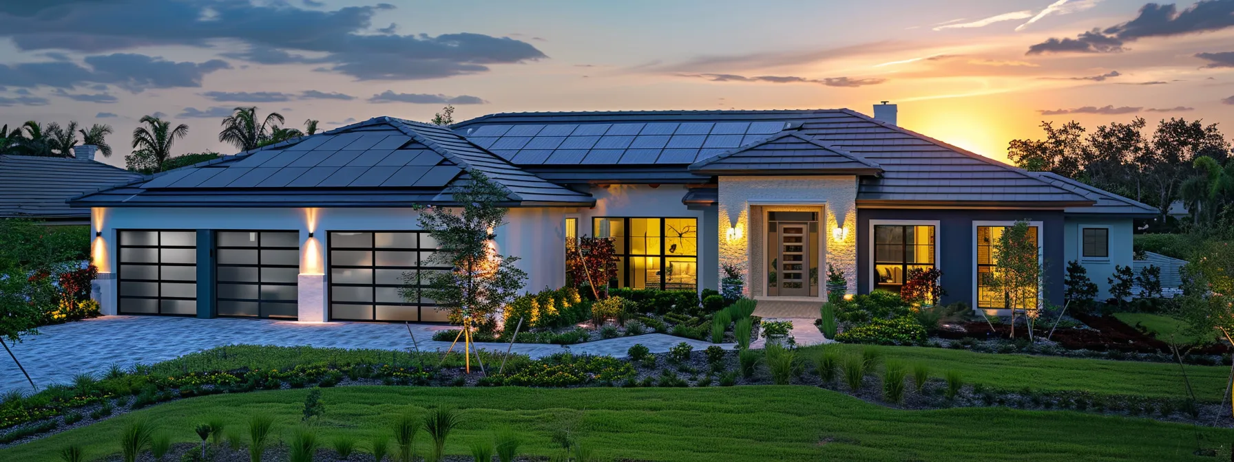 a futuristic smart home in babcock ranch harmoniously blending solar panels and advanced energy-saving technology.