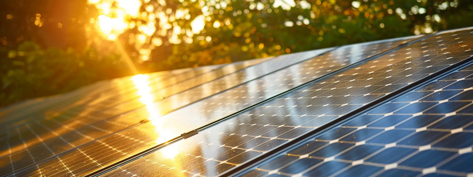 a futuristic solar panel array glistening in the golden sunlight at babcock ranch.