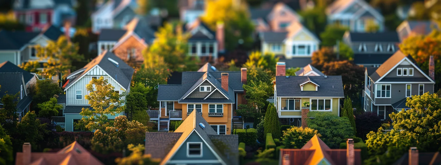 a charming craftsman house stands out against a backdrop of sleek ranch houses and traditional cape cod homes in a suburban neighborhood.