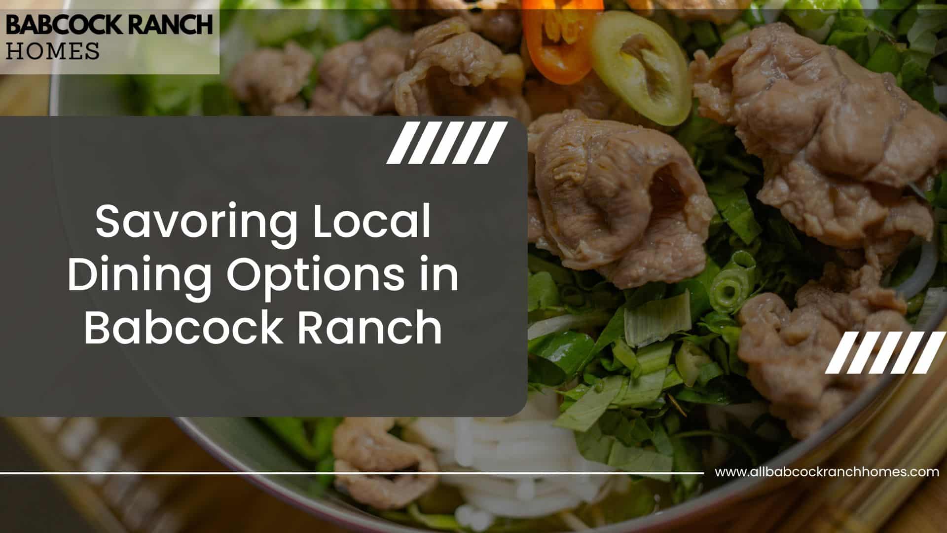 savoring local dining options in babcock ranch