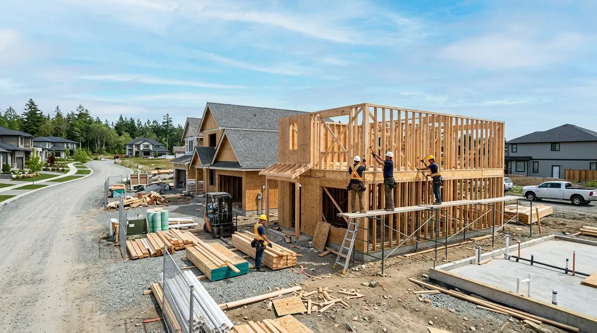 New home construction site showing ongoing development in the community
